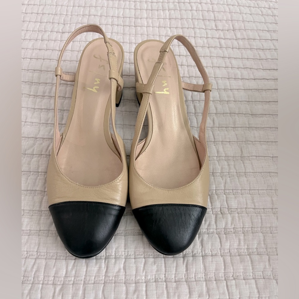 French Sole FS/NY Baton Sling Cap-toe Sling Back Pumps SZ. 8